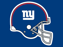 A giant football player poised to throw a pass, the word giants and variations on the initials for new york. New York Giants Logo Finger Lakes Daily News