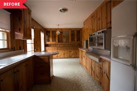 Knotty pine kitchen cabinets are beautiful, unique, and affordable and offer a rustic, old world kind of look that offers versatility and charm to many home settings. Mid Century Modern Whole House Renovation Photos Apartment Therapy