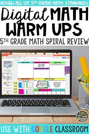 This Digital 5th Grade Math Resource Is Perfect For Morning Work Beginning Of Class Warm Ups Homework Or 5th Grade Math Fifth Grade Math Math Spiral Review