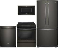 This kitchen system keeps everything organized with drawers for pots, knives, table linens, and dinnerware. Whirlpool 4 Piece Kitchen Appliance Package With Wrf560smhv 30 Inch French Door Refrigerator Wee510s0fv 30 Inch Slide In Electric Range Wmh78019hv 30 Inch Smart Over The Range Microwave And Wdt975sahv 24 Inch Built