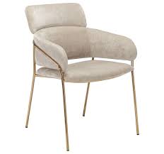 Marino Chair Beige Latte Contemporary Transitional Midcentury Modern Art Deco Metal Upholstery F Marino Chair Modern Dining Chairs Luxury Dining Room