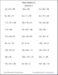 Worksheet Basic Algebra 1 Basic Algebra Algebra 1 Algebra