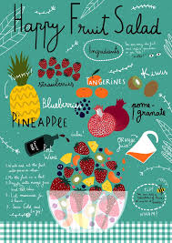 Happy Fruit Salad Ana Seixas Buah Desain Banner Makanan