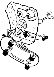 Cartoon coloring pages christmas coloring pages. Download Spongebob In Skateboard Action Coloring Pages Or Print Spongebob Coloring Spongebob Drawings Cartoon Coloring Pages