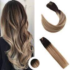 Clip In Balayage Hair Extensions Three Colors For Sale 2 8 60 Ugeat Light Hair Color Remy Human Hair Extensions Human Hair Extensions