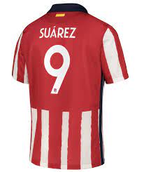 Choose your own player number and name with one of our custom real madrid jerseys and you can be sure your outfit is a true original. Nike Luis Suarez Atletico De Madrid 2020 21 Home Jersey Mens Soccer Zone Usa