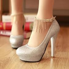 Cheap Silver Rhinestones Sequins Round Closed Toe Stiletto Super High Party Ankle Strap Pumps Silveranklestrapsheel Silver Sparkly Heels Prom Shoes Prom Heels