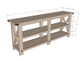 Rustic X Console Table Diy Furniture Plans Rustic Console Tables Furniture Plans