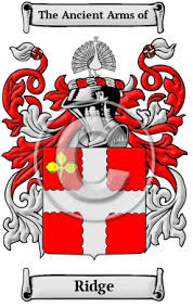 Ridge Name Meaning, Family History, Family Crest & Coats of Arms