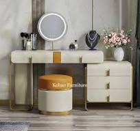 Penteadeira luxuosa com armário, moderna, penteadeira para quarto, móveis,  aço inoxidável, espelho