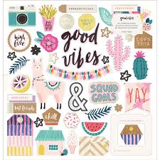 Sticker Sheet Chipboard Good Vibes Scrapbook Stickers Printable Crate Paper Print Stickers