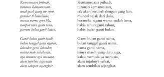 Baik ketajuban sang penulis puisi dengan alam itu sendiri, maupun rasa gelisah ketika alam sedang marah. Contoh Sajak Bahasa Sunda Tentang Guru Seputaran Guru