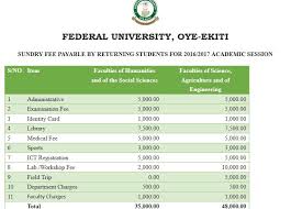 Fuoye School Fees School Fees School Ekiti