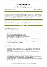 cosmetology instructor resume samples