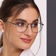 Black Full Rim Geometric Vincent Chase SLEEK STEEL VC E12391-C1 Eyeglasses  at LensKart.com