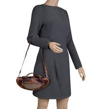 Fendi Brown Python And Croc Mirrored Vanity Shoulder Bag Fendi Tlc