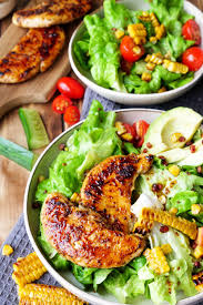 Salat Mit Hahnchen Avocado Und Honig Senf Dressing Rezept Salat Mit Hahnchen Honig Senf Dressing Leckere Salate