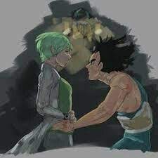 Maybe This Is When Bulma Tells Him She S Pregnant Vegeta And Bulma Dragon Ball Art Bulma