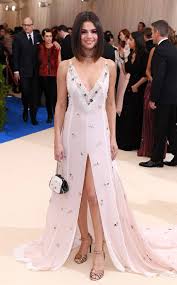 Selena Gomez From Met Gala 2017 Best Dressed Stars This Coach Dress Is Silky And Sweet Met Gala Dresses Nice Dresses Selena Gomez Red Carpet