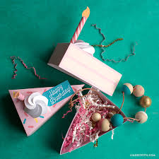 Christy from itsy belle is sharing a free printable cake treat box that's absolutely adorable whether you use it for party favors or play food! Printable Birthday Cake Boxes