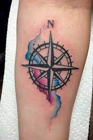 A Guide To Compass Tattoo With Cool Design Ideas Compass Tattoo Feminine Compass Tattoo Watercolor Compass Tattoo