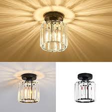 Being renters we have limited permissions and this was one of them, thank goodness. Ceiling Light Fixture Mini Hallway Modern Lighting Fixtures Crystal Chandelier Semi Flush Mount For Bar Kitchen Dining Room Pricepulse