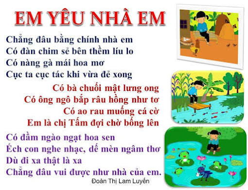 MỘT SỐ BÀI THƠ HAY CHO TRẺ CHỦ ĐỀ NGÔI NHÀ THÂN YÊU