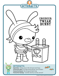 Hop on board with captain barnacles, professor inkles, lt. The Octonauts Coloring Pages
