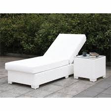 Our chaise lounge mimics an elegant woven design that brings a homey atmosphere to your outdoor space. Furniture Of America Arthur Rattan Patio Adjustable Chaise Lounge In White 1 King Soopers