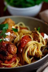 3 Meat Ricotta Meatballs In Tomato Sauce On Spaghetti Simply Delicious Recipe Food Ricotta Meatballs Tasty Pasta