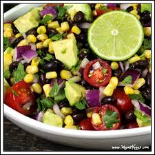 Avocado Black Bean Corn Salad W Cilantro Lime Dressing Recipe Black Bean Corn Salad Savory Salads Bean Recipes