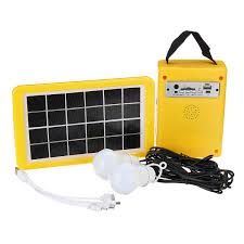 Solar Panel Power Lighting System 2 Led Light Bulbs Usb Charger Support Fm Bluetooth Sd Card Sale Banggood Com