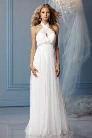Halter Empire Waist Low Back Maternity Chiffon Wedding Dress Jswd0352 Empire Wedding Dress Wedding Dresses Wedding Gown Halter