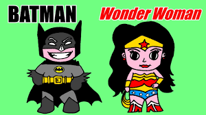 Batman da colorare per bambini: Batman E Wonder Woman Disegni Kawaii å¯æ„›ã„ Da Colorare Youtube