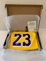 Los angeles lakers forward anthony davis underwent an mri today. Lebron James Autographed Los Angeles Lakers Jersey Gold The Autograph Source