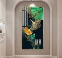 Custom Ginkgo Leaf 5d Diamond Crystal Porcelain Painting Wall Painting  Decor Wall Art Prints