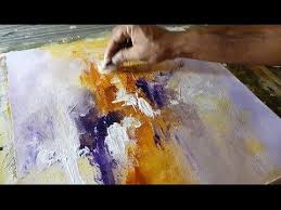 Abstract Painting Only Using Cloth And Palette Knife Gesso Acrylics Demonstration Yout Abstract Painting Acrylic Painting Demo Abstract Painting Easy