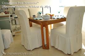 Slipcovered Parsons Chairs Rolled Back