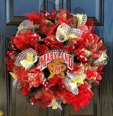 Large Mesh Ribbon Collegiate Wreath University Of Maryland Terrapins Terps Testudo College Football Basebal Collegiate Wreath Graduation Cap Decoration Wreaths