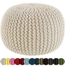 Place throw pillows on a bare sofa to spruce up the furniture's design. 20 Dia X 14 Hight 100 Cotton Braid Cord Pouf Ottoman Hand Knitted Cable Style Dori Pouf Natural Handmade Hand Stitched Truly One Of A Kind Seating Floor Ottoman Ottomans Home Dedeso De