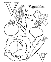 Coloring the pictures of fruits and vegetables, such as apple, banana, strawberry, orange, mushroom, carrot, broccoli, chili, and eggplant. Vegetable Coloring Pages For Kids Coloring Home