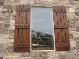 Vinyl shutters, gable vents and mounting blocks. Outdoor Wooden Window Shutters Novocom Top