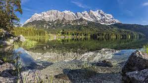 Check spelling or type a new query. Germany Bavaria Garmisch Partenkirchen Grainau Wetterstein Mountains Zugspitze With Lake Eibsee Lakeshore Rocky Stock Photo 179056466