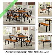 Free shipping on orders of $35+ and save 5% every day with your target redcard. Farmhouse Dining Table Set Tables Chairs Benches Country Room Kitchen Black Oak Ebay