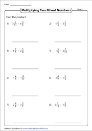 Each worksheet has 20 problems multiplying a fraction by a whole number. Multiplying Mixed Numbers Worksheets
