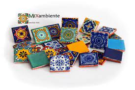 10,5 cm x 10,5 cm original talavera fliesen aus mexiko anzahl: Rustikale Wandfliesen In 5x5 Cm Im Talavera Stil Aus Mexiko Mexikanische Waschbecken Bunte Fliesen Aus Mexiko