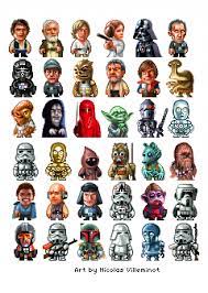 Star Wars Pixel Art Characters By Nicolas Villeminot Star Wars Characters Star Wars Cartoon Star Wars Fan Art