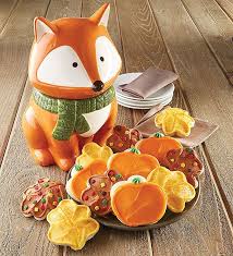 Fall Fox Cookie Jar Fox Decor Fox Cookies Fall Decorated Cookies