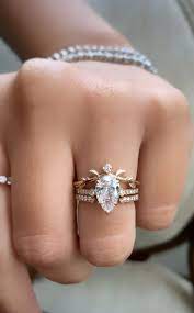 Vintage Inspired Pear Diamond Engagement Ring Beautiful Engagement Rings Pear Shaped Diamond Engagement Rings Wedding Rings Unique