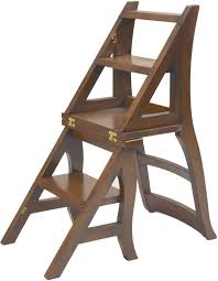 Carolina Chair Table Chestnut Folding Library Ladder Chair 1617 Nc Goedekers Com Ladder Chair Library Ladder Wood Chair